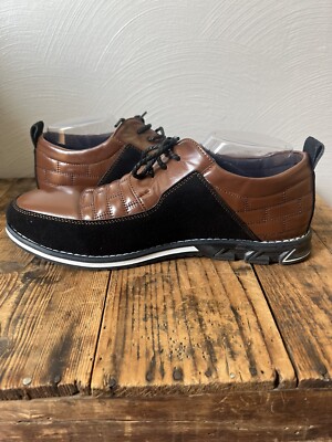 Gatsby Oxford Derby Brown/Black Leather Shoes Mens 9.5 | eBay