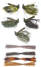 Stamina "Mad Shad" 5/8 Bass Jigs (Lot of 5/Jigs-4/skirts--MS13)