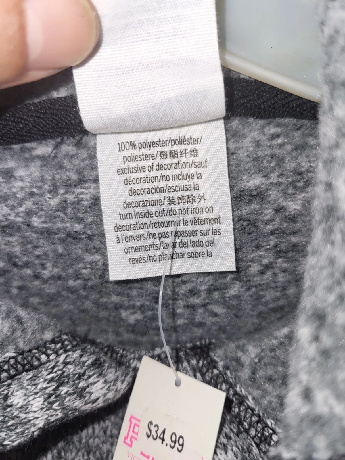 UNDERCOVER Felpa con cappuccio ROSA Victoria's Secret tagliata grigia taglia XS