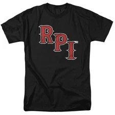 Rensselaer Polytechnic Institute Adult T-Shirt Primary Logo, Black, S-5XL