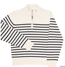 LONG WHARF SUPPLY COMPANY WOMEN'S SCONSET SEAWELL QUARTER ZIP SWEATER XL NWT