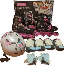 Kryptonics Fabulous Inline Skates Rollerblades Girls Protective Gear Black Pink