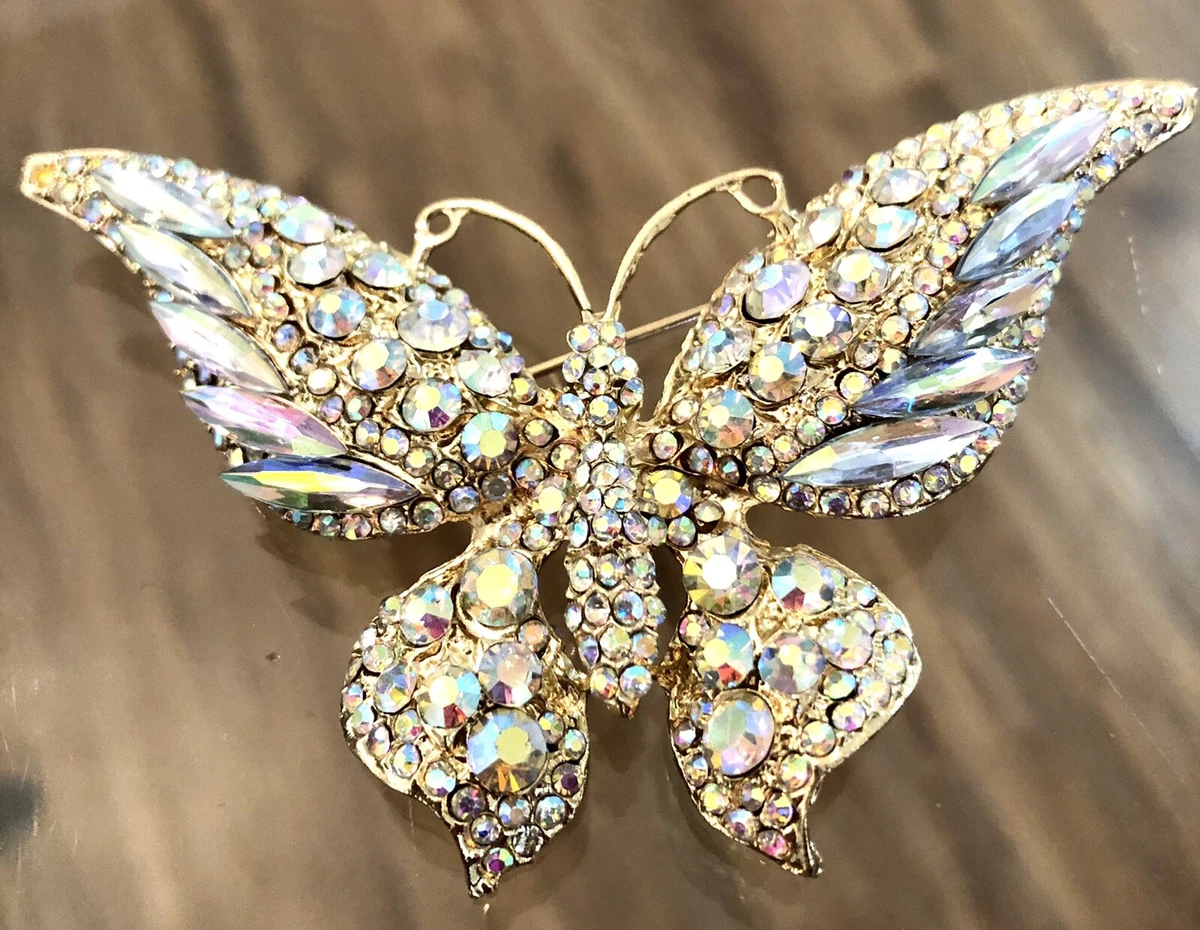 Natasha Crystal Butterfly Brooch Pin eBay