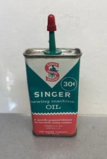 Vintage Handy Oiler, "SINGER" - Sewing Machine Oil ~ 4 oz Tin Oil Can