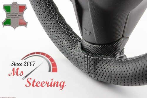 FÜR LINCOLN MKT 10-13 SCHWARZ PERF LEDER LENKRADBEZUG GRAU DBL STIT - Bild 3 von 6