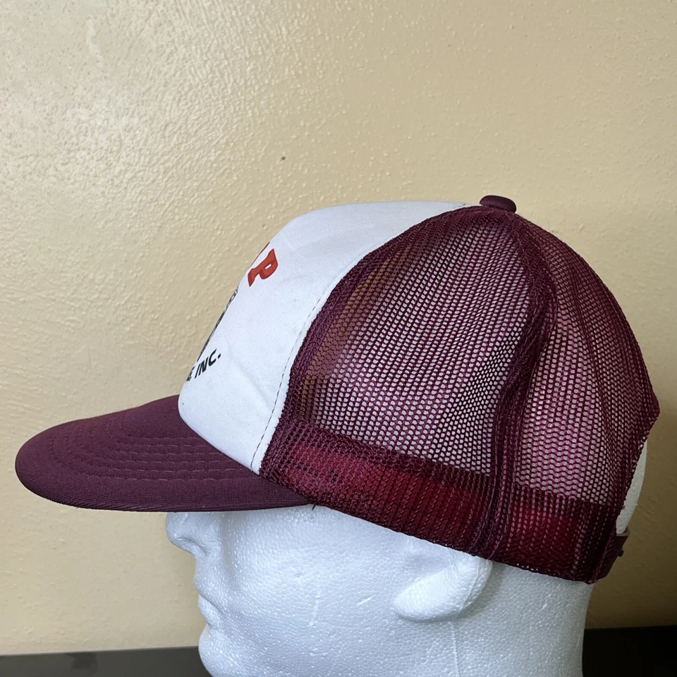 Vintage Trucker Hat Asp Forwarding Ink One Size Adjustable Maroon - Image 3 of 4