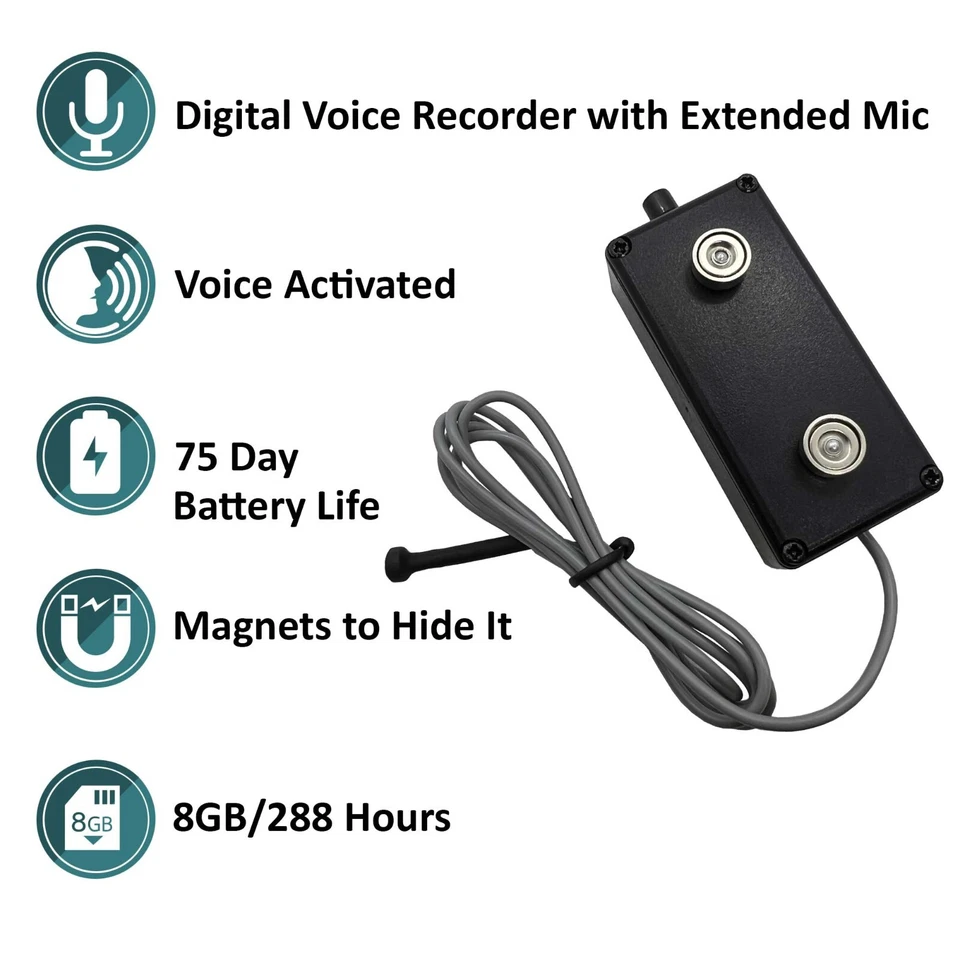 Black Vox Voice Activated Digital Audio Recorder External Mic Phone OTG Support - Image 3 of 4