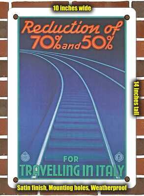 #ad #ad Metal Sign 1935 Reduction of 70pros and 50pros for Travelling in Italy $29.95