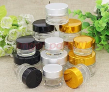 Wholesale 10/20/30/50g Empty Clear Glass Empty Eye Cream Makeup Jar Pots  DIY