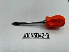 Snap-on Tools USA ORANGE Hard Grip 1/4" Stubby Handle Standard Shaft Screwdriver