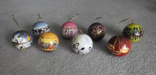 8 of 12 Vintage The Twelve Days Of Christmas Decoupage Ball Ornaments 3" D