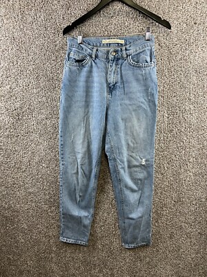 LC Waikiki Jeans Women's Size 26 Blue Denim Mom Ruffle Garden Jeans LCW Jeans