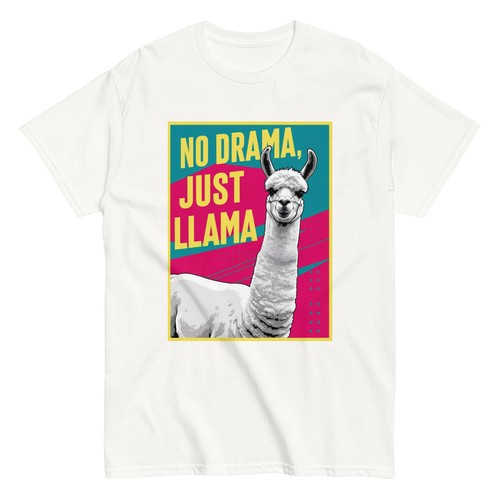 No Drama, Just Llama T-Shirt | Meme Funny Zoo | Animal Lovers Gift - Picture 5 of 5