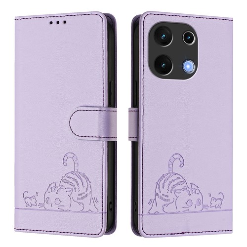 For UMIDIGI Note 100 Luxury Flip Leather Wallet Cat Pattern Card Slot Case Cover - 第 28/28 張圖片
