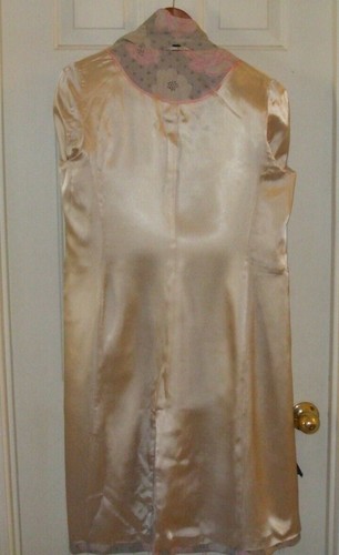 Boden US 10/UK 14 Linen Gray/Pink Rose Pattern Spring Coat - Picture 7 of 8