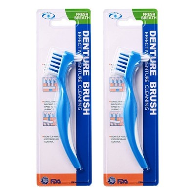 2 Pack Denture Clean Toothbrush for Denture Care Tool w/Multi Layered Ordinar...