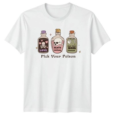 Pick Your Poison Love Death Damen T-Shirt Retro Spooky Halloween Geschenk für Sie