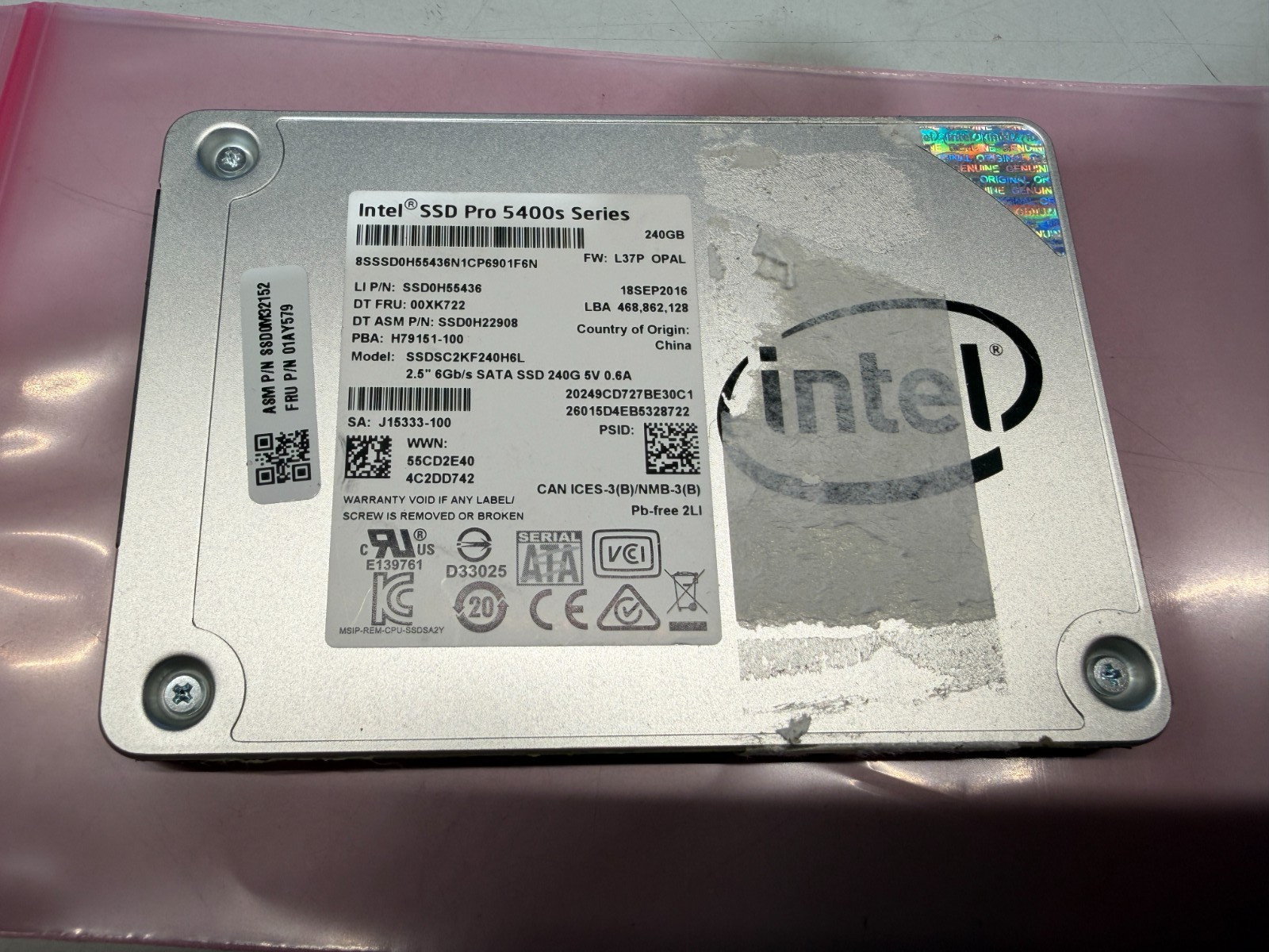 INTEL PRO 5400s SERIES 240GB 2.5