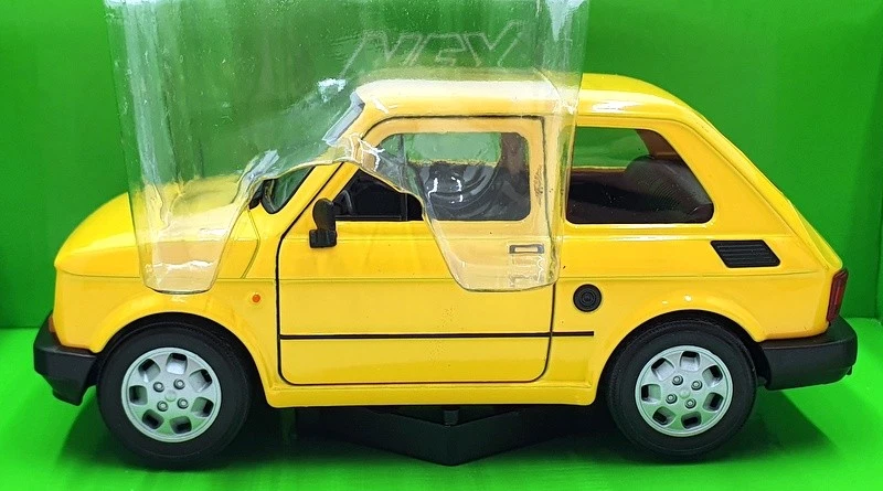 Welly Nex Escala 1/21 Diecast 24066W-YL - Fiat 126 - Amarillo Foto 3 de 4