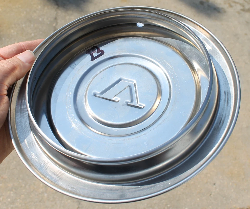 1) Tapacubos tapacubos Volvo 240 242 244 245 acero inoxidable 1 pieza 1975-1984 Foto 4 de 4