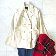 Burberry London Ivory Cotton Flannel Double Tuxedo Jacket 38 Used