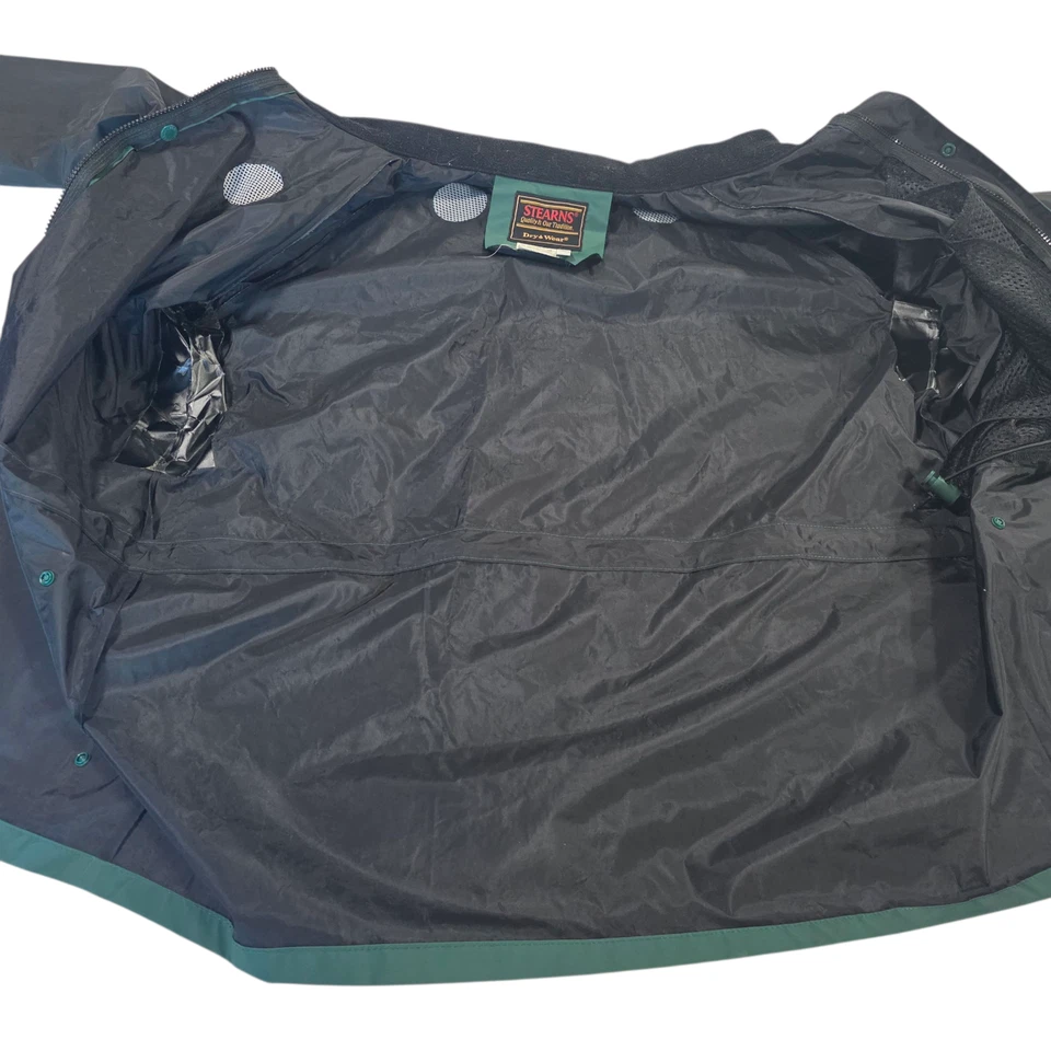 Stearns Rain Suit Set Mens Green Black M Colorblock Nylon Snap Closure Outdoor - Image 4 of 4