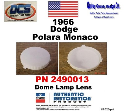 1966 Dodge Polara Monaco Dome Lamp Lens 2490013 New MoPar USA