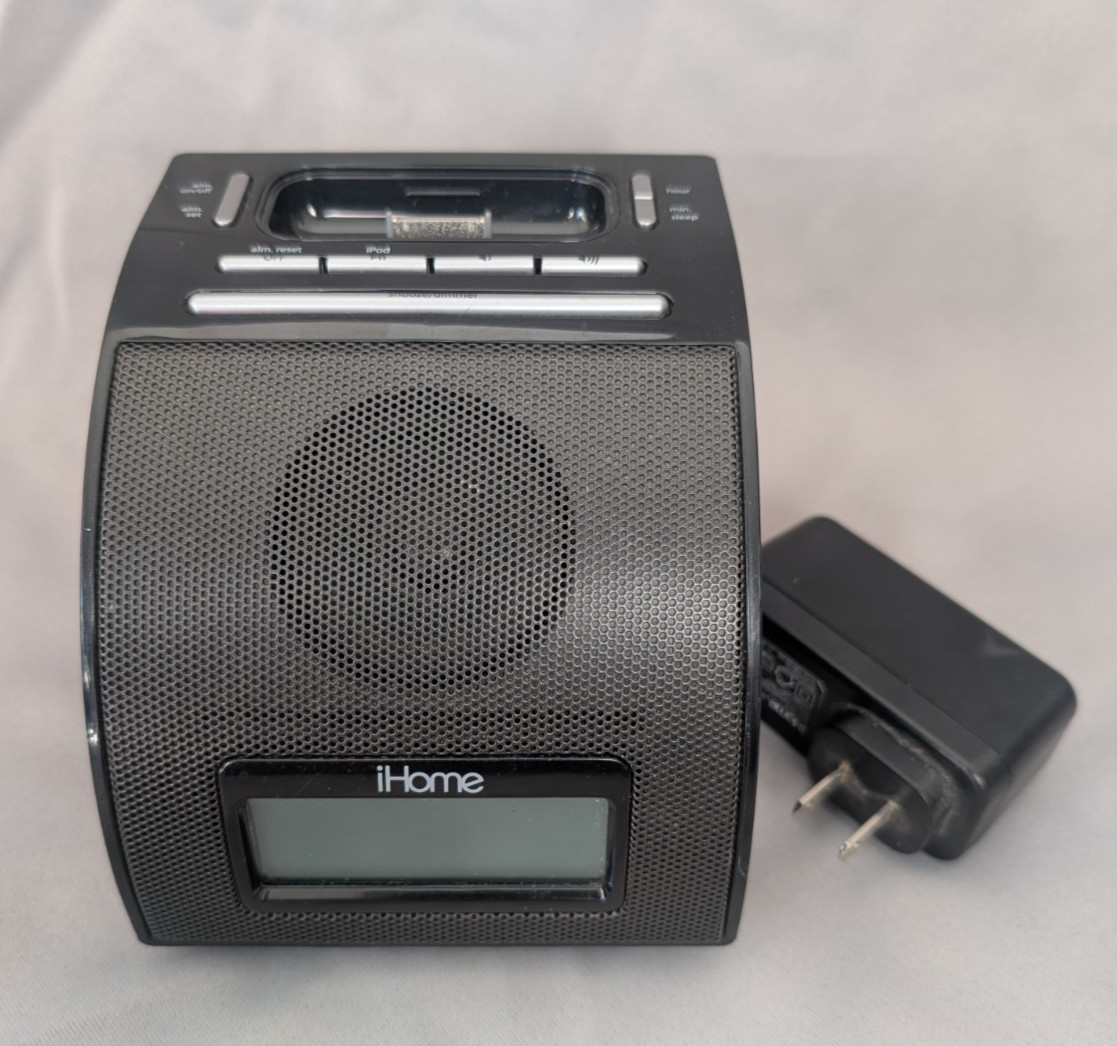 iHome iP11 Black Docking Station Alarm Clock Charging Station iPhone iPad
