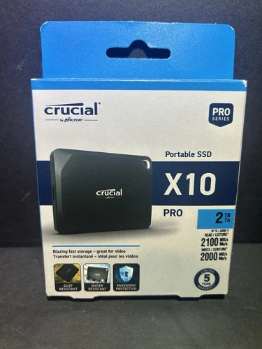 CRUCIAL X10 PRO 2TB PORTABLE SSD  MTXUG CT2000X10PROSSD9 BRAND NEW,SEALED