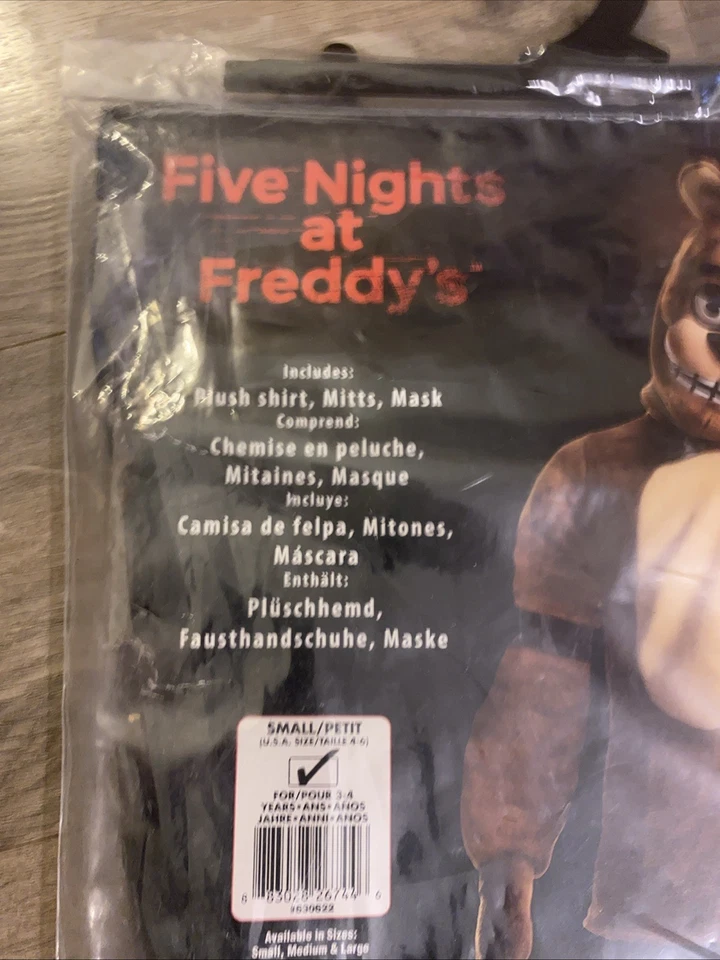 Rubie's Five Nights Freddy’s 儿童 Freddy 服装 尺寸 Sm 4-6 全新 Just Top Head — 第 2/4 张图片