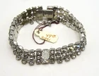 Vtg. Clear  Rhinestone Costume Jewelry Bracelet - 06