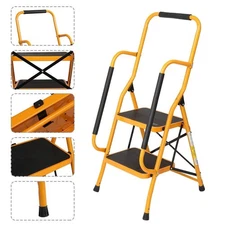 Portable Anti-slip 2 Steps Ladder Folding Step Stool Heavy Duty 330lbs Capacity