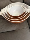 Vintage.! SET OF 4 PYREX OLD ORCHARD CINDERELLA MIXING BOWLS Good condition