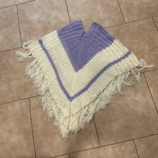 Vintage Handmade Crochet Shawl Grannycore Cottagecore