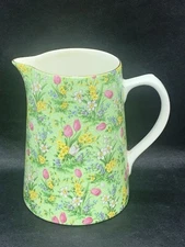 VTG Chintz Pitcher "Green Tulip" by Lord Nelson Pottery England