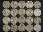 WALKING LIBERTY HALF DOLLAR - RANDOM YEARS - ROLL OF 20 - 90% SILVER