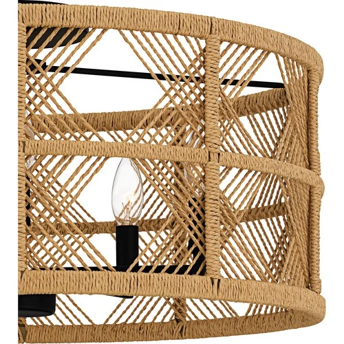 Quoizel AXF1722 Axford 5 Light 22"W Semi-Flush Drum Ceiling - Black - Picture 6 of 12