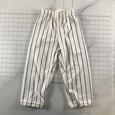 Vintage Rawlings Baseballhose Jungen 4-5 Weiß Blau Gestreift Elastischer Bund