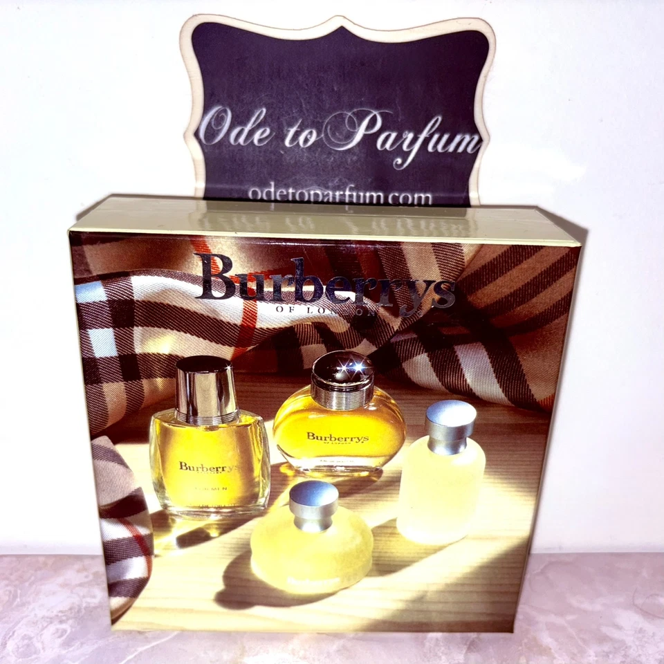 Juego de fragancias Burberrys of London 1997 vintage hombres mujeres fin de semana EDP EDT ¡4 piezas! Foto 2 de 4