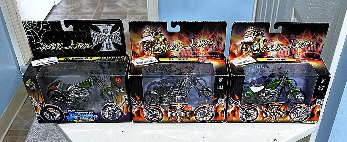 LOT OF ( 3 ) JESSE JAMES 1:18 DIECAST WEST COAST CHOPPERS NEW