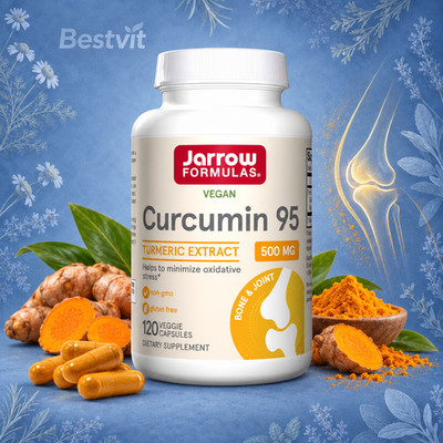 JARROW FORMULAS, CURCUMIN 95 Knochen Gelenken 120 Veg. Kapseln SUPER PREIS