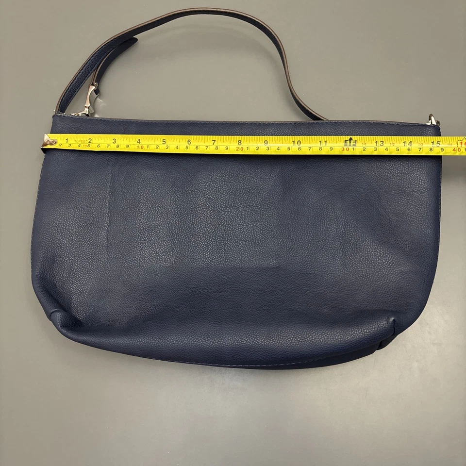 Espléndido Bolso de Hombro axilas Imitación Cuero Y2K Estilo Hobo Azul Oscuro Minimalista Foto 4 de 4