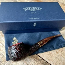 Savinelli Roma Lucite Rusticated Prince (315 KS) 6mm Filter Pipe - New