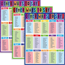 3 Pieces English Educational Posters Other Ways to Say Synonyms Poster Grammar L