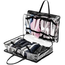 Shoe Travel Bag for 8 Pairs of Shoes - Organizer - 8 Pairs, Black