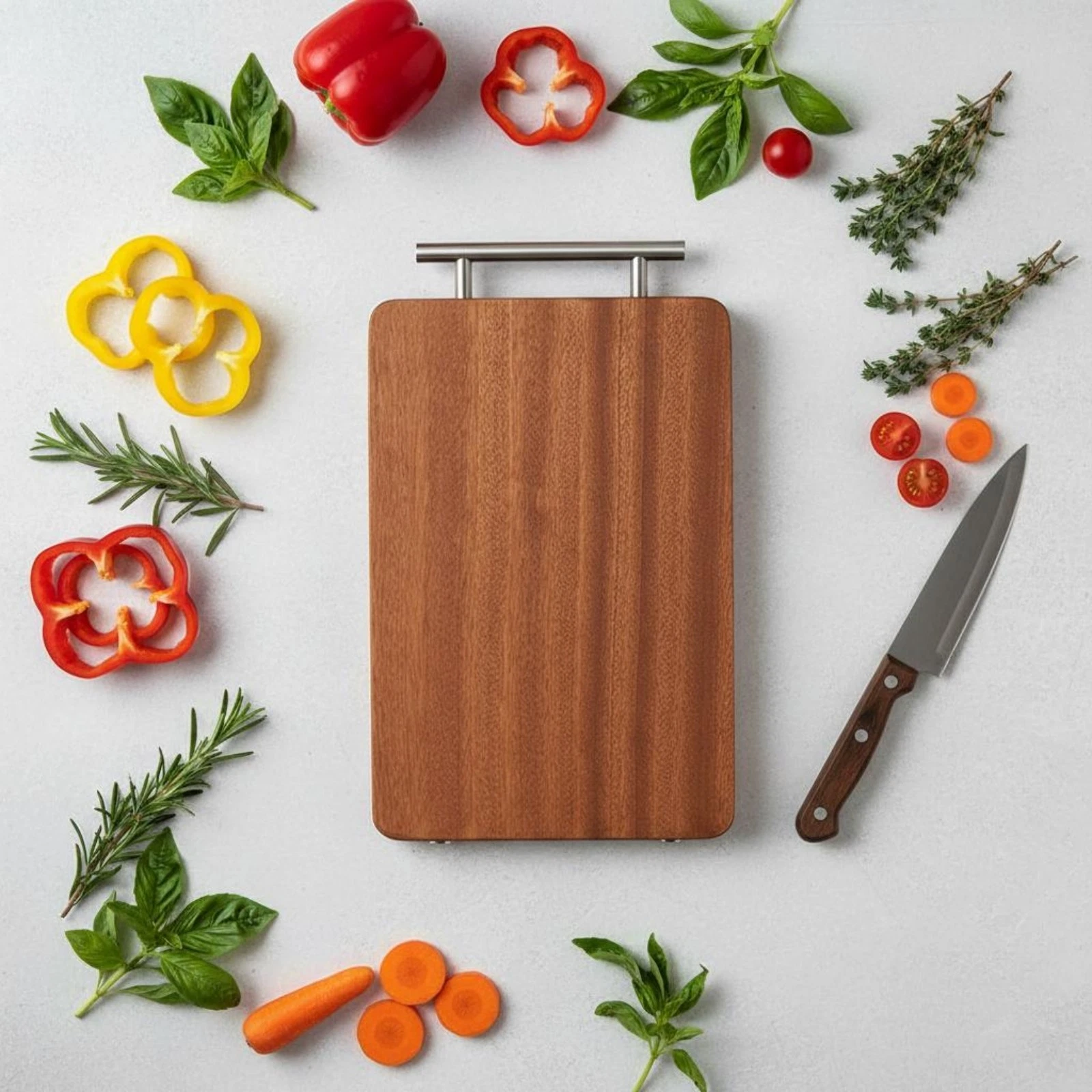Double Sided Board Sturdy Wooden Chopping Board Food-Safe for Kitchen