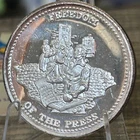 JOHNSON MATTHEY .999 FINE SILVER ART ROUND - FREEDOM OF THE PRESS
