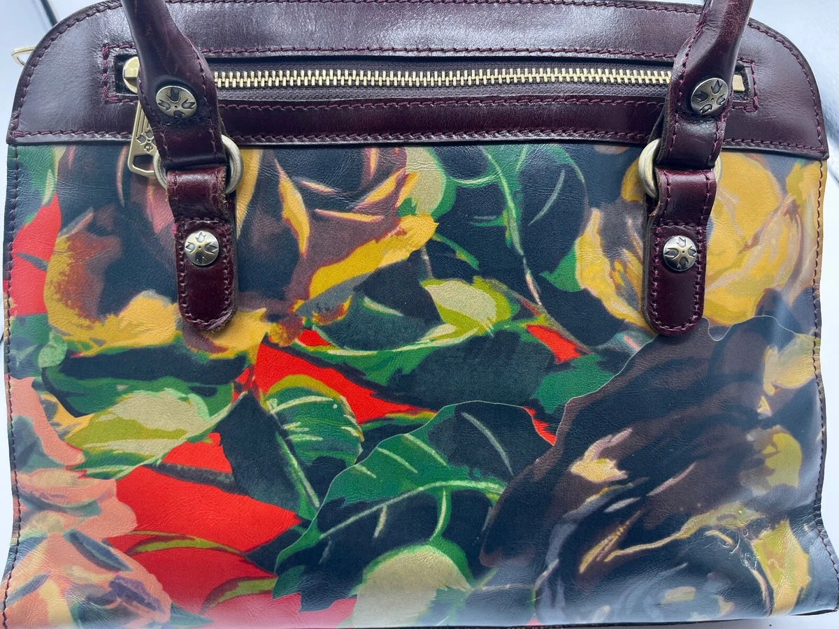 Patricia Nash Leather Calvi Satchel Winter Bloom