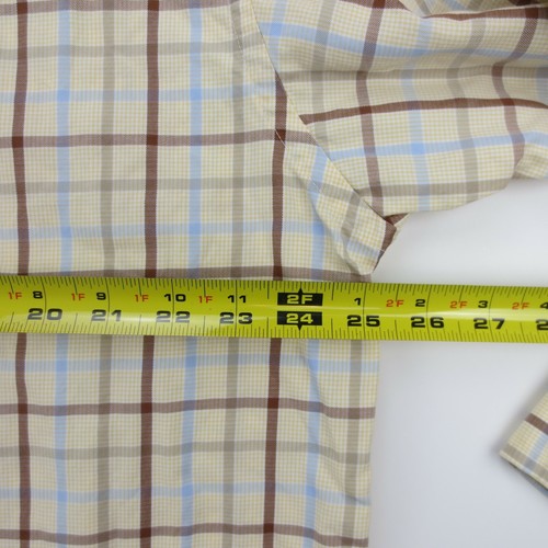 Brooks Brothers Para Hombre XL Amarillo a Cuadros Tejido en Italia Mangas Largas Botones - Imagen 5 de 6