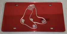 Boston Red Sox MLB  Red Laser Tag License Plate WinCraft